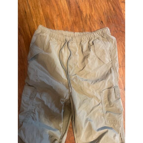 LOVE TREE Loose Fit Parachute Cargo Pant Small S Olive Green - Picture 6 of 7
